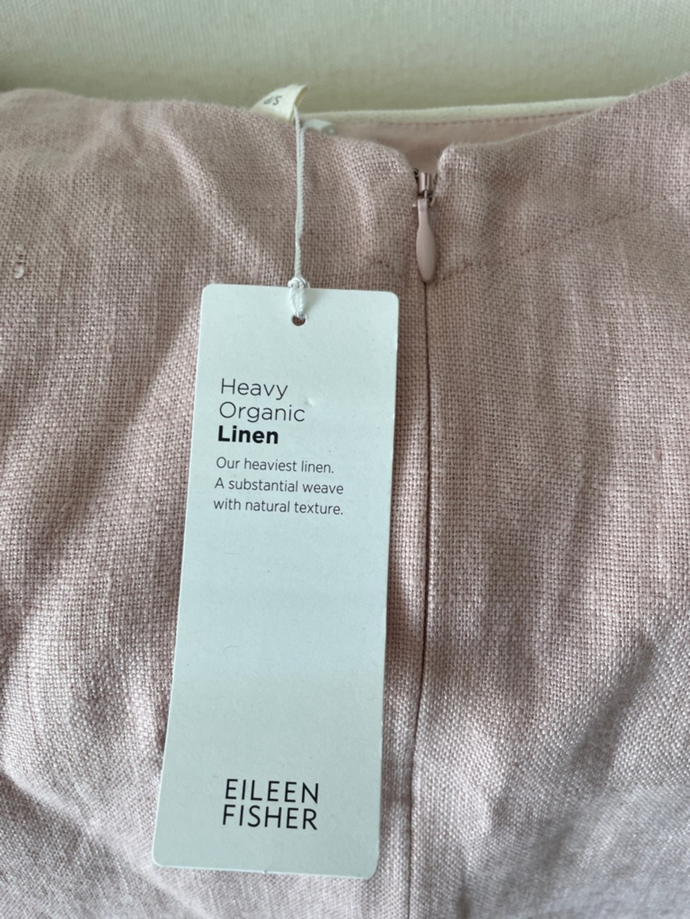 Eileen Fisher Powder Pink Bateau Neck Linen Dress - Picture 5 of 5